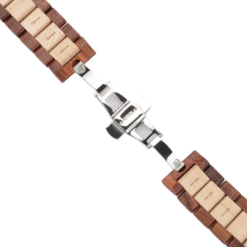 Kinobo Wooden Watch Band Compatible with Apple Watch, Natural Hardwood Watch Strap Thickened Wrist Bracelet for iWatch Series 8,7, 6, 5, 4, 3, 2, 1, Sport, Edition (Sandal + Maple-42/44/45mm) - Image 4
